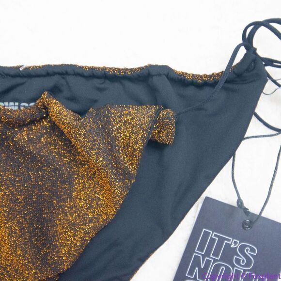 NEW It's Now Cool Gathered Tie Pant bikini Lurex,‎ M - Picture 10 of 13